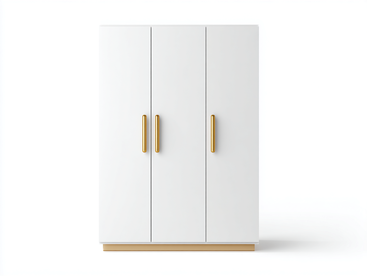 Wardrobe Wood Storage Cabinet 60x22x72 inches White Gold for Bedroom Modern Design-Sofaupbase