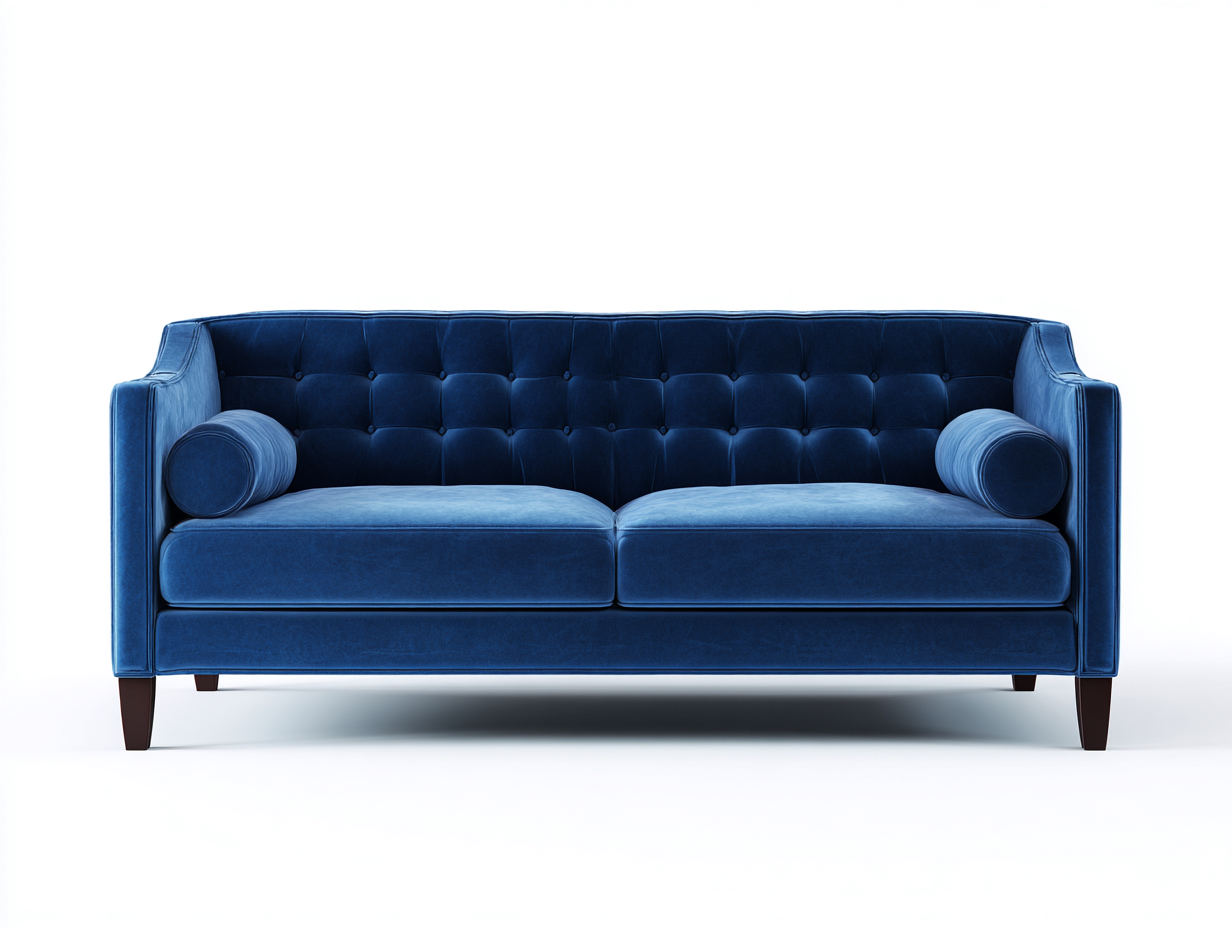 Loveseat Upholstered Seating 60x34x33 inches - Blue - Classic Tufted Design-Sereneix