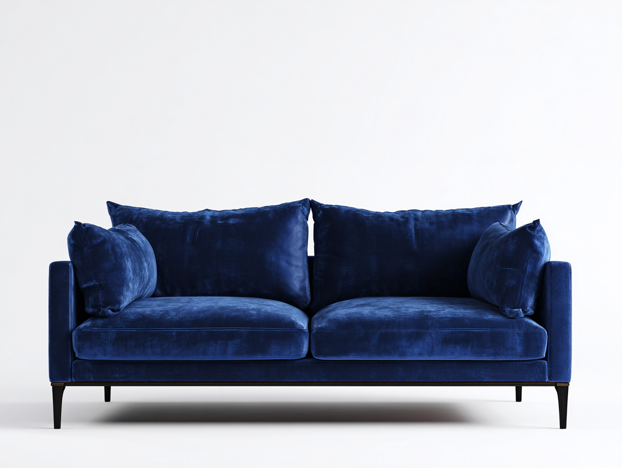 Loveseat Upholstered Sofa 62x35x34 inches - Fabric Upholstery - Blue - For Living Room - Modern Design-Sereneix
