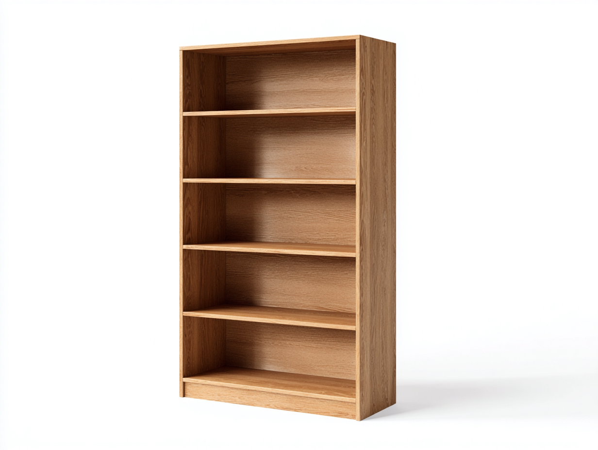 Display Cabinet Open Shelf Storage Unit 31x14x71 inches - Wood Finish - Natural Wood - For Living Room - Minimalist Design-Sereneix