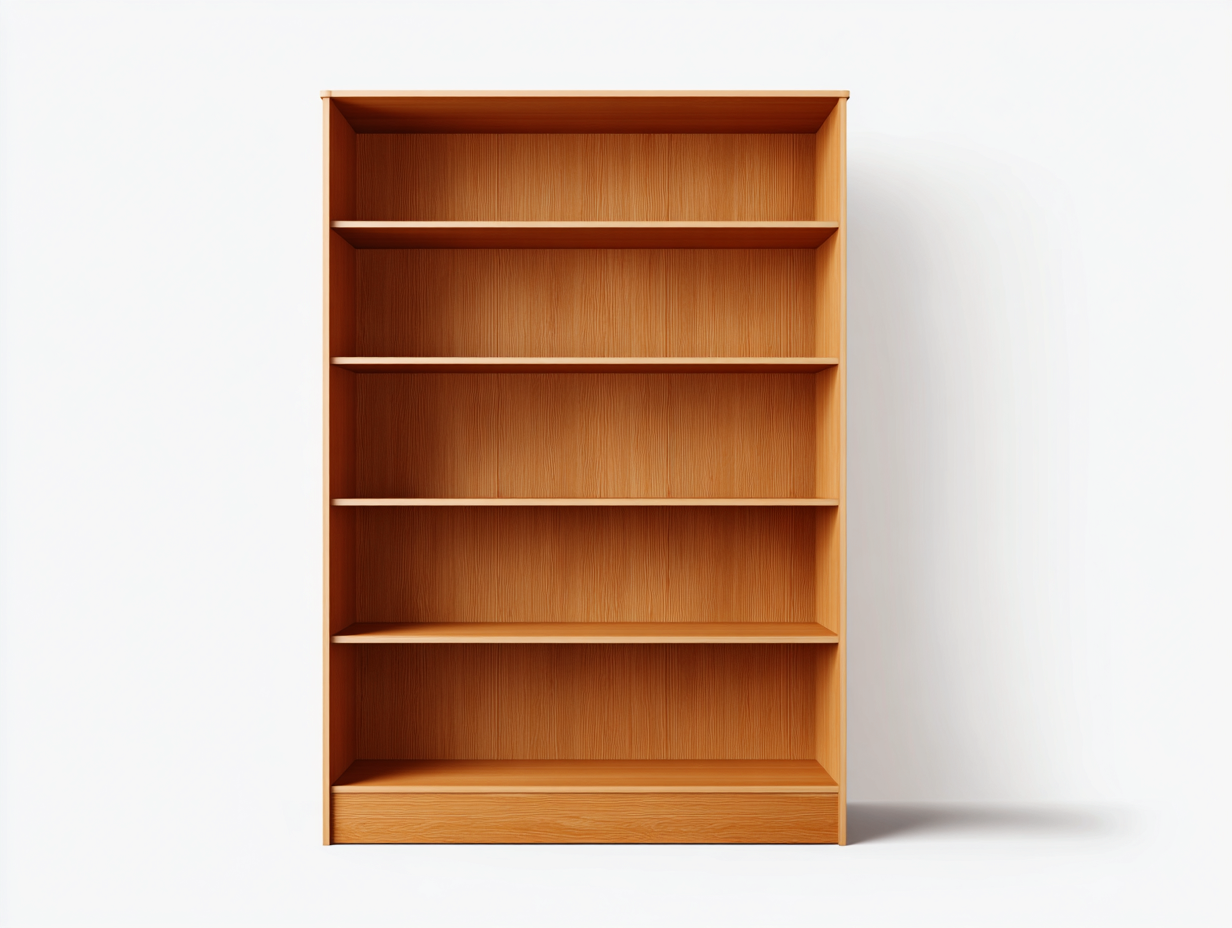 Display Cabinet Open Shelf Storage 31x14x71 inches - Brown - Modern Open Display Design-Sereneix