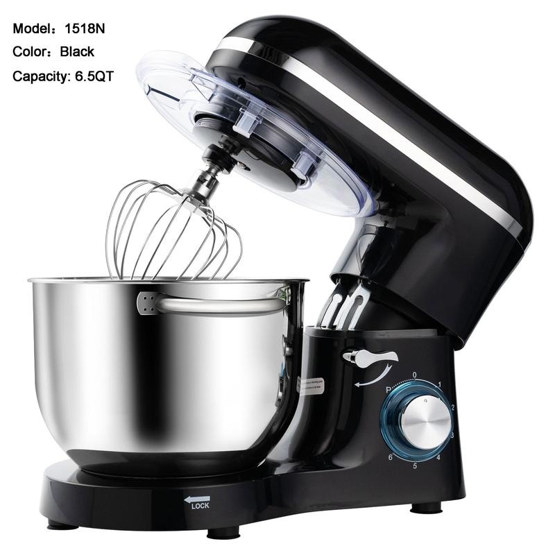 6.5QT Stand Mixer with Upgraded Motor | 6-Speed Tilt-Head Electric Food Mixer with Stainless Steel Bowl Dough Hook Whisk & Beater for Baking & Mixing Kitchen Appliances