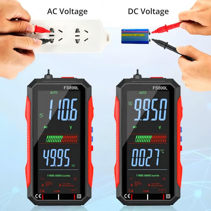 Fully Automatic True RMS (TRMS) 6000 Count Digital Voltmeter - A reliable voltage tester suitable for home, automotive, and industrial applications; a professional electrical tool.