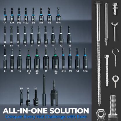 Magnetic Nut Driver Set, socket set, Impact  Bit Set, Deep Nut  Set, Impact Socket Adapters, Wing Nut , Bit Extension, 1/4 Quick Change springtok