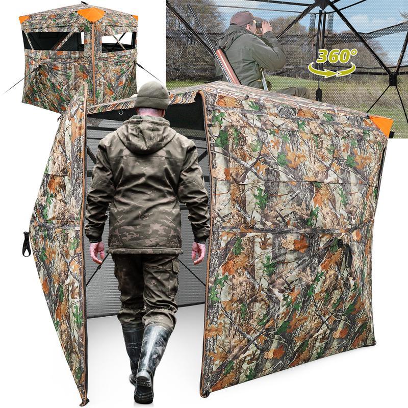 Hunting Blind 270°/360° See Through Ground Blinds with Silent Windows 