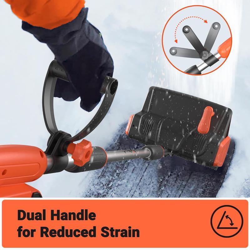 Cordless Snow Shovel 24V 13-Inch 4-Ah Battery Snow Blower with Directional Plate Adjustable Front Handle Quick Charger Included
