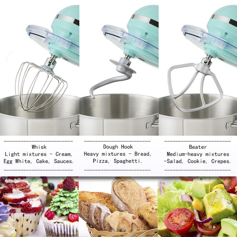 6.5QT Stand Mixer with Upgraded Motor | 6-Speed Tilt-Head Electric Food Mixer with Stainless Steel Bowl Dough Hook Whisk & Beater for Baking & Mixing Kitchen Appliances