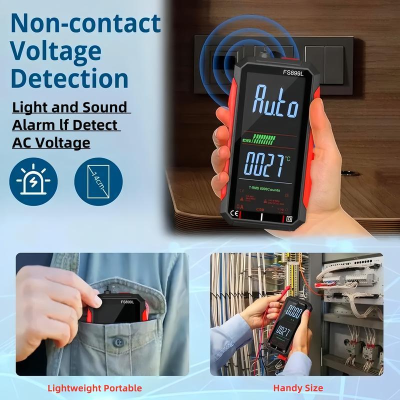Fully Automatic True RMS (TRMS) 6000 Count Digital Voltmeter - A reliable voltage tester suitable for home, automotive, and industrial applications; a professional electrical tool.