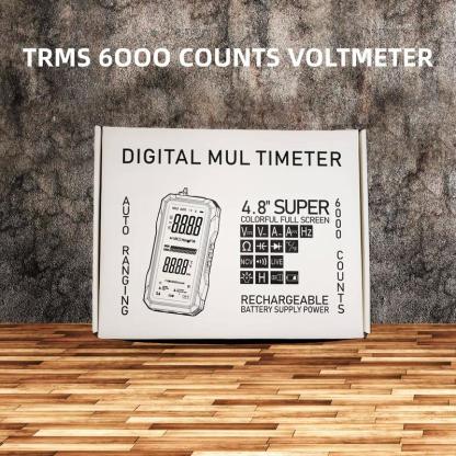 Fully Automatic True RMS (TRMS) 6000 Count Digital Voltmeter - A reliable voltage tester suitable for home, automotive, and industrial applications; a professional electrical tool.
