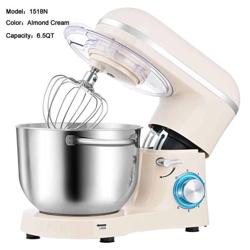 6.5QT Stand Mixer with Upgraded Motor | 6-Speed Tilt-Head Electric Food Mixer with Stainless Steel Bowl Dough Hook Whisk & Beater for Baking & Mixing Kitchen Appliances