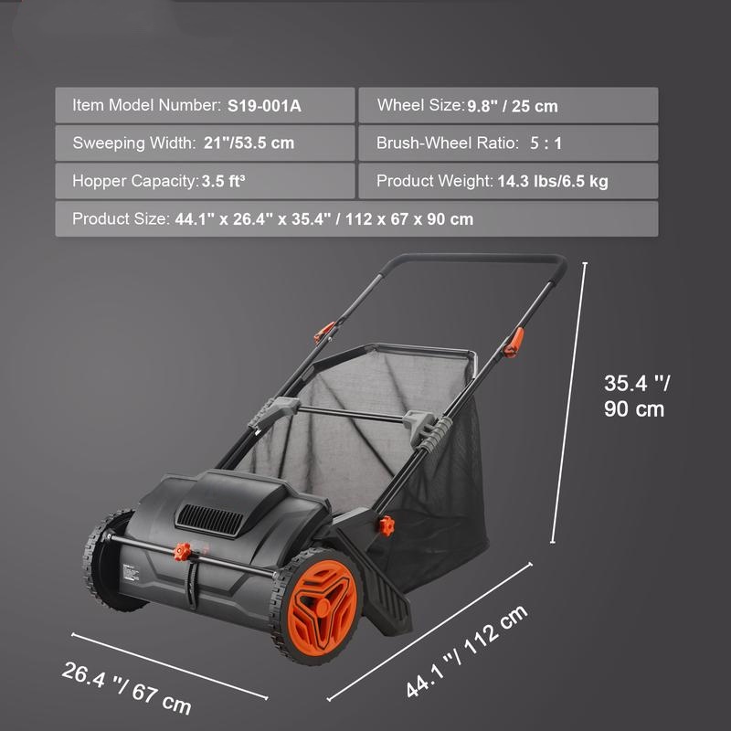 Manual Lawn Sweeper | Effortlessly Collect Grass Clippings & Leaves