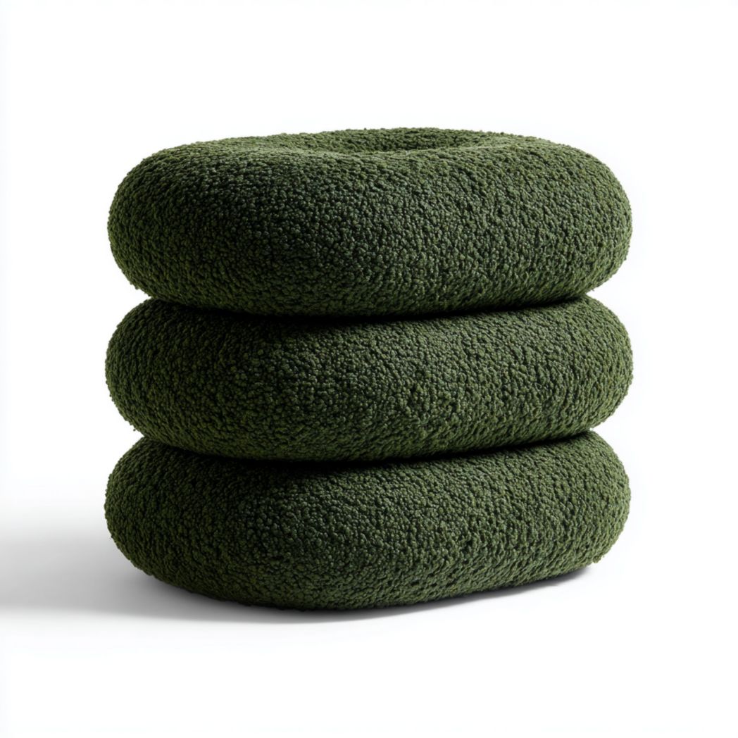 Banc en tissu bouclé vert-Rf Home Designer