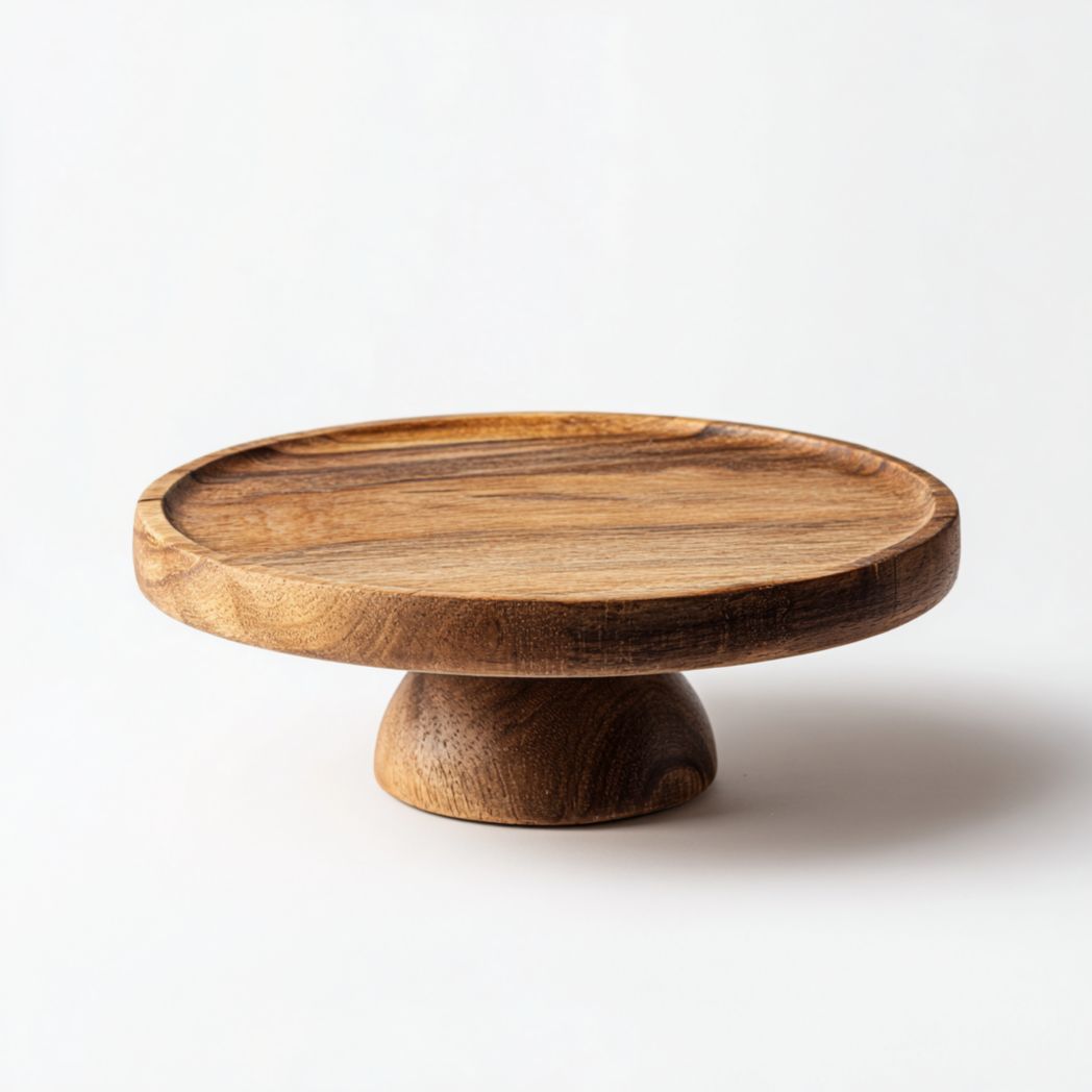 Table basse ronde en bois avec pied central-Rf Home Designer