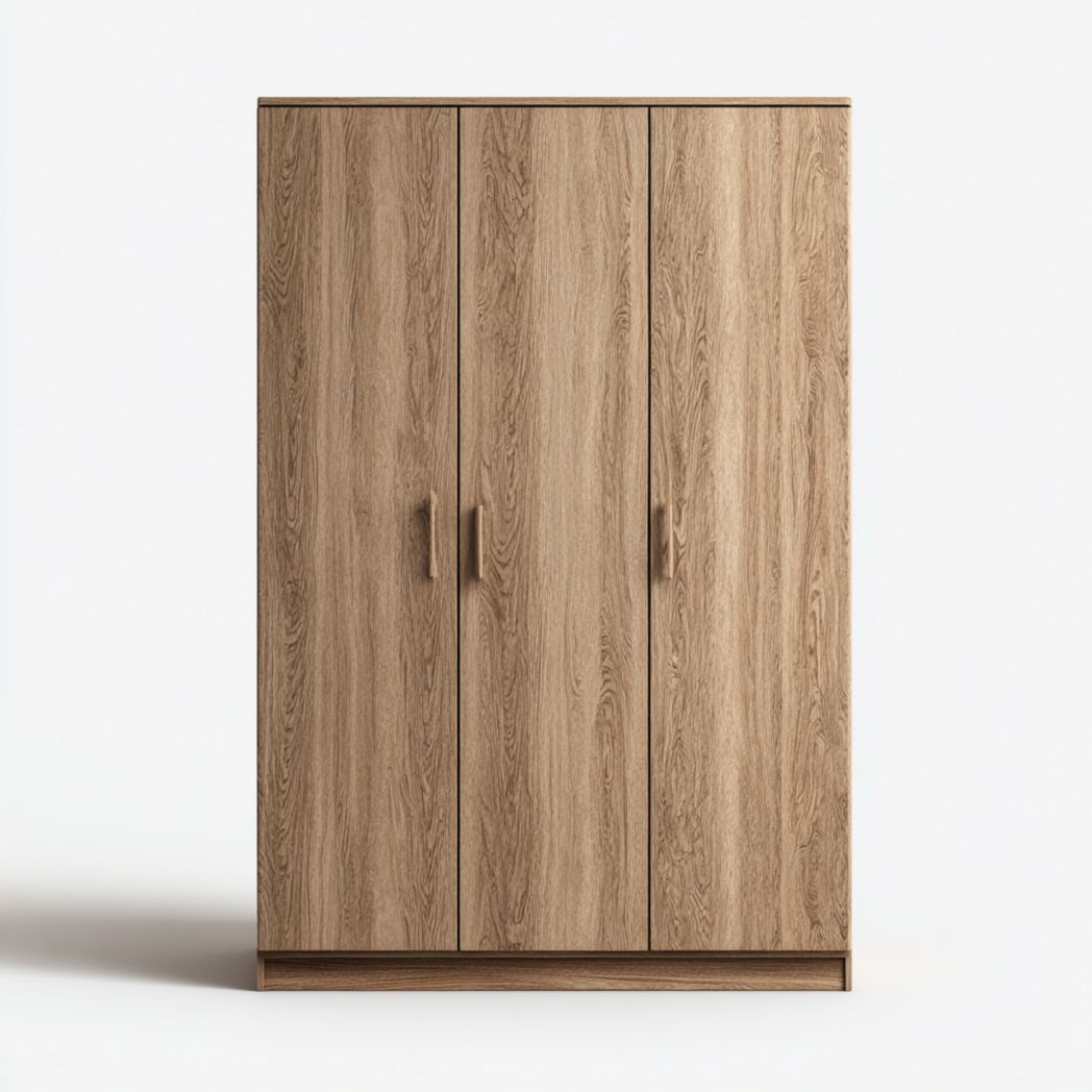 Armoire trois portes en bois de chêne naturel