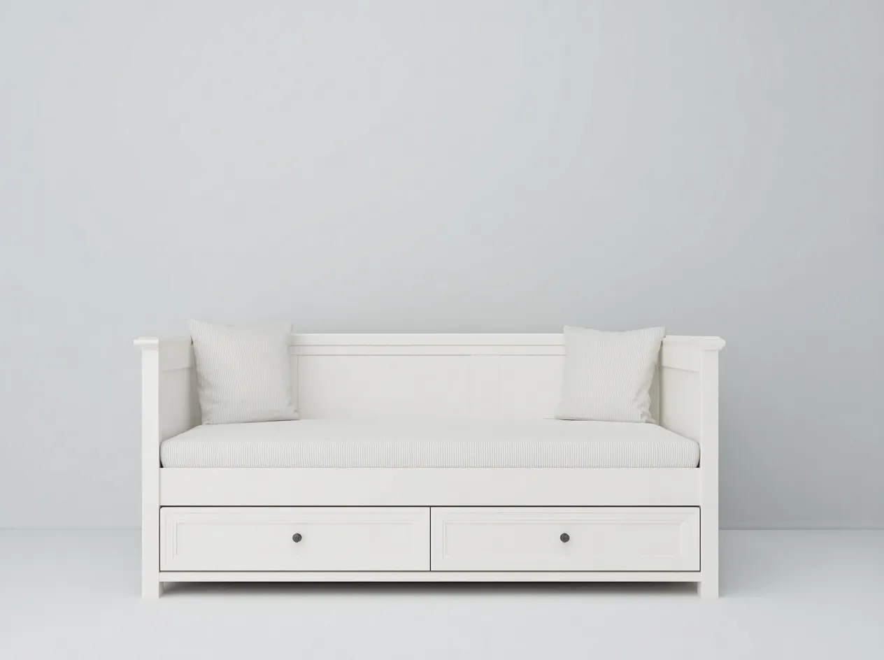 Canapé lit - bois massif - 194x88x73 cm - Blanc - Style classique-Cottagetpad