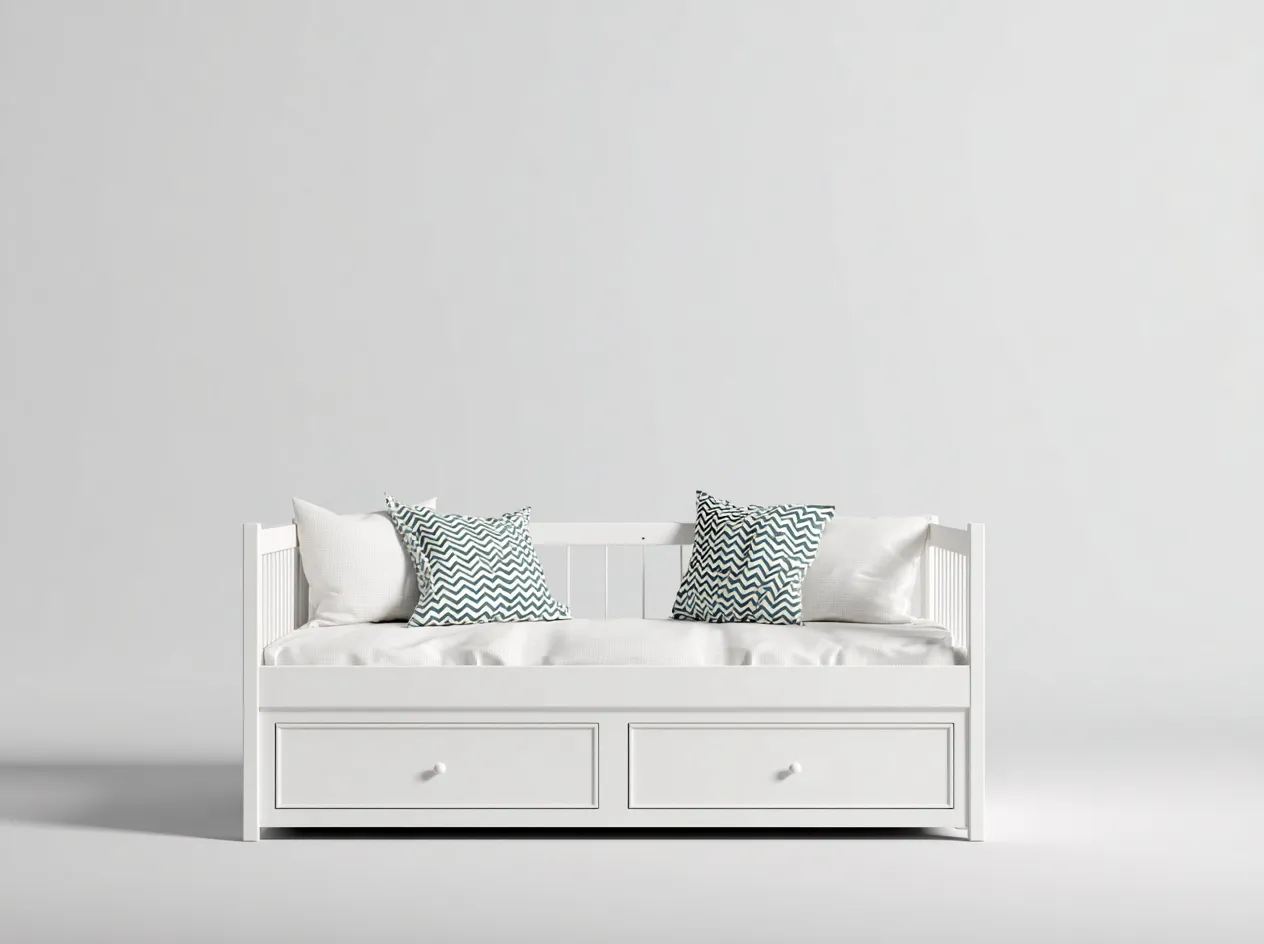 Canapé lit - bois massif - 200x90x75 cm - Blanc - Style classique-Cottagetpad