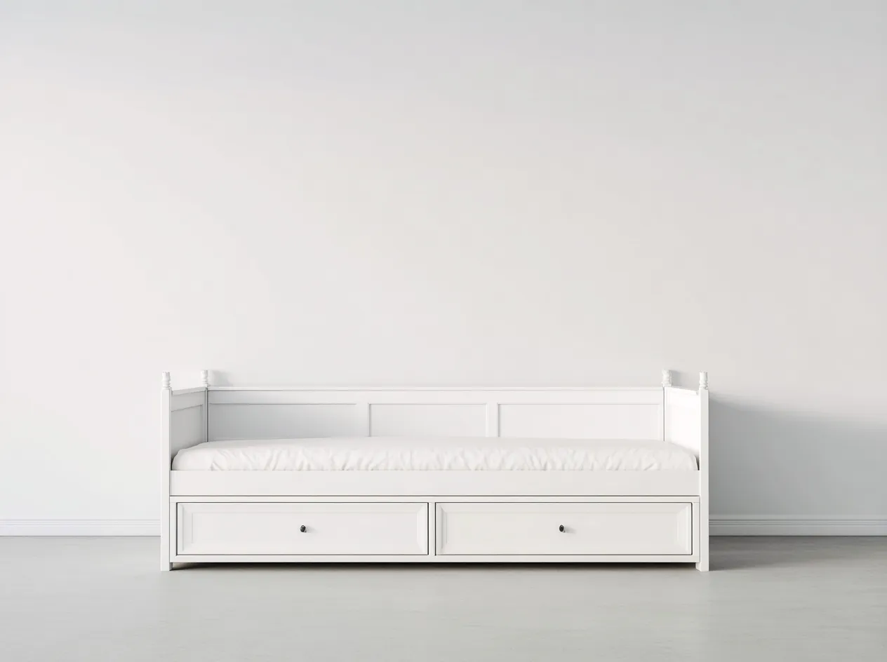 Canapé lit - bois massif - 196x89x74 cm - Blanc - Style classique-Cottagetpad