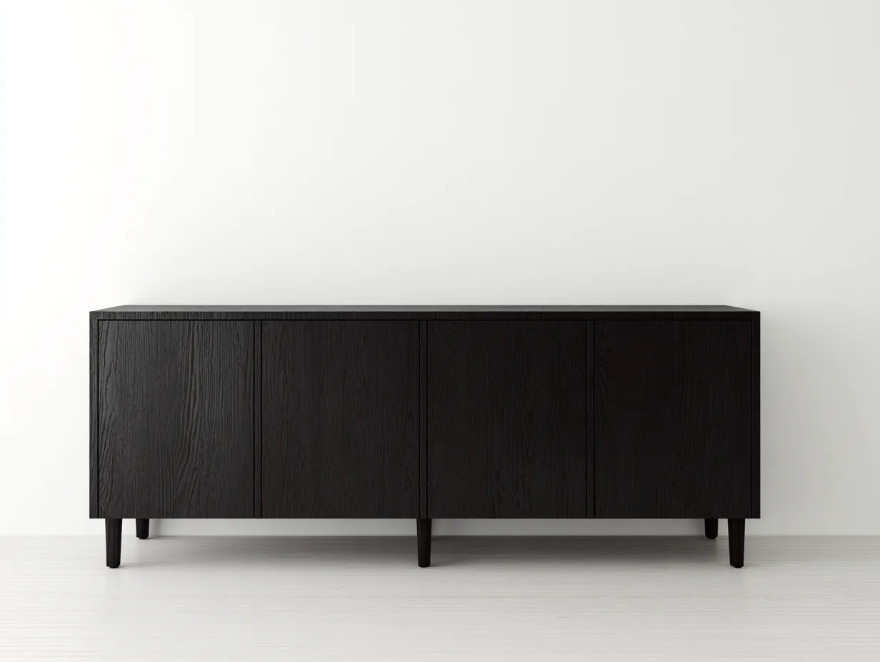 Meuble d'entrée - Bois - 208x44x70 cm - Noir - Style contemporain-Cottagetpad