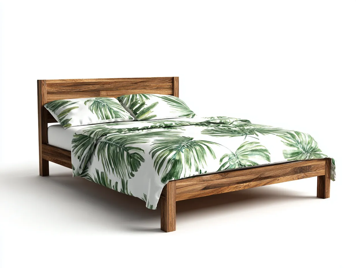 Lit double - bois massif - 200x180x94 cm - Bois foncé - Style naturel-Cottagetpad