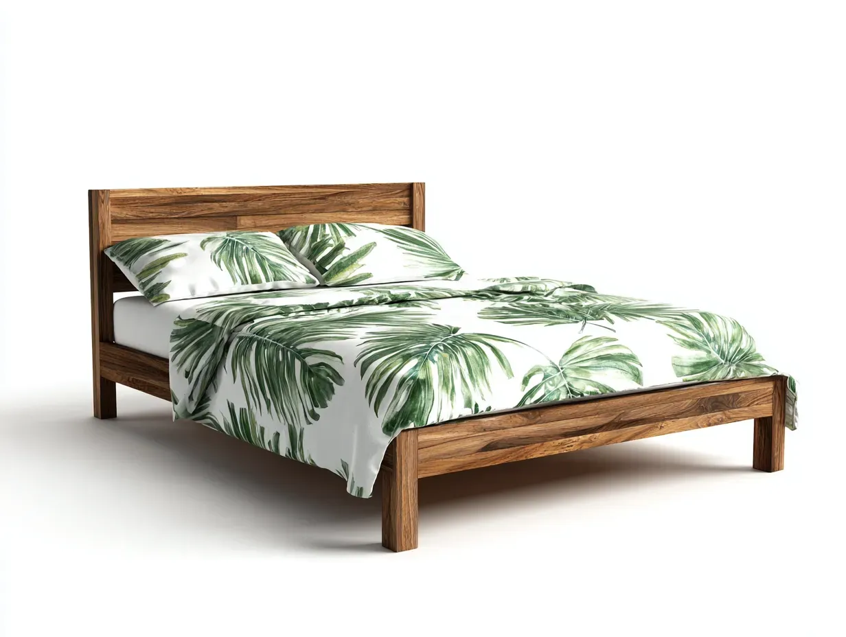 Lit double - bois massif - 200x180x94 cm - Bois foncé - Style naturel-Cottagetpad