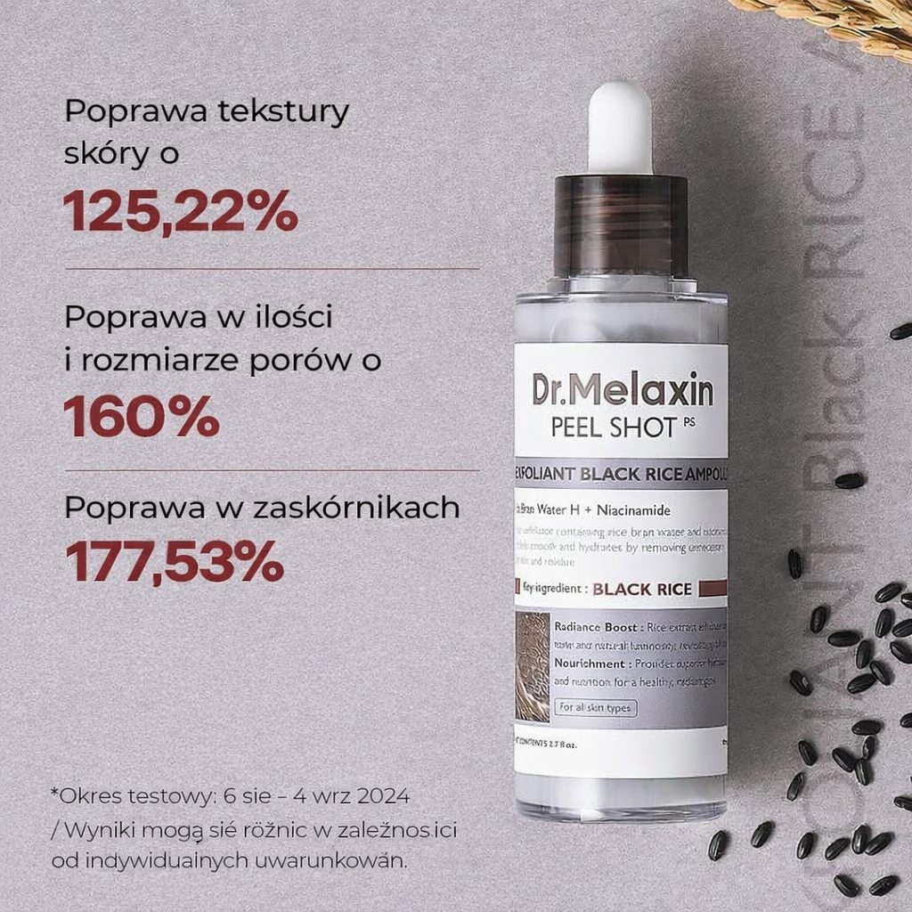 [Dr.Melaxin Official] Ampułki Peel Shot Glow Rice Duo - Serum rozjaśniające, peelingujące i nawilżające