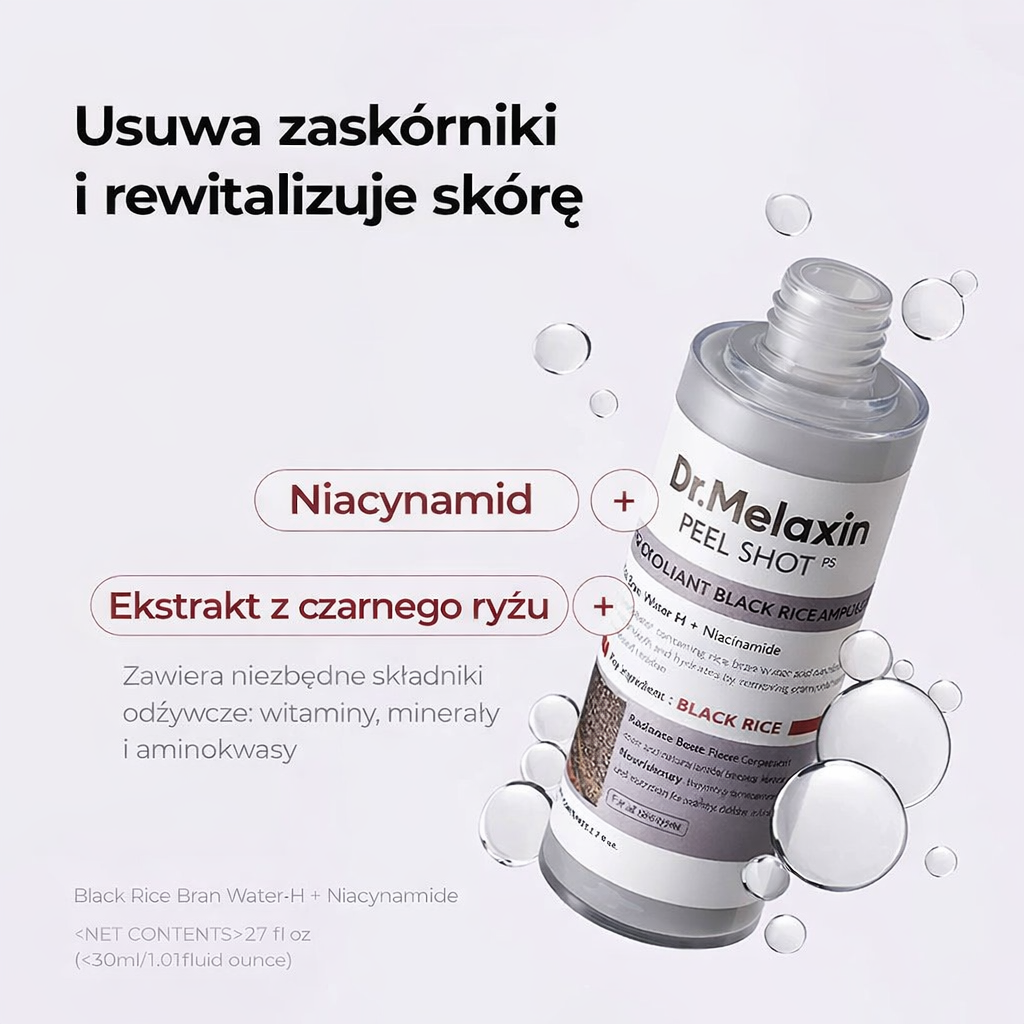 [Dr.Melaxin Official] Ampułki Peel Shot Glow Rice Duo - Serum rozjaśniające, peelingujące i nawilżające