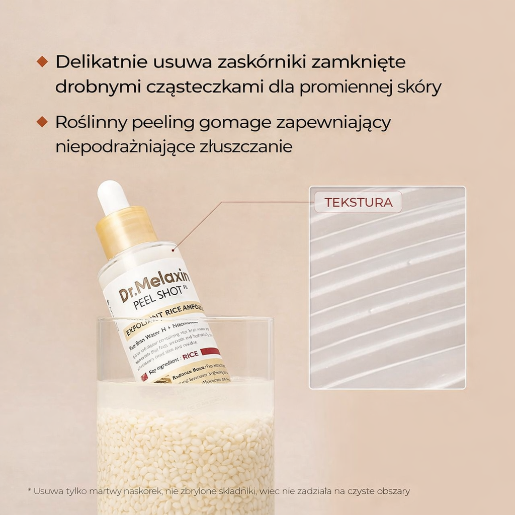 [Dr.Melaxin Official] Ampułki Peel Shot Glow Rice Duo - Serum rozjaśniające, peelingujące i nawilżające