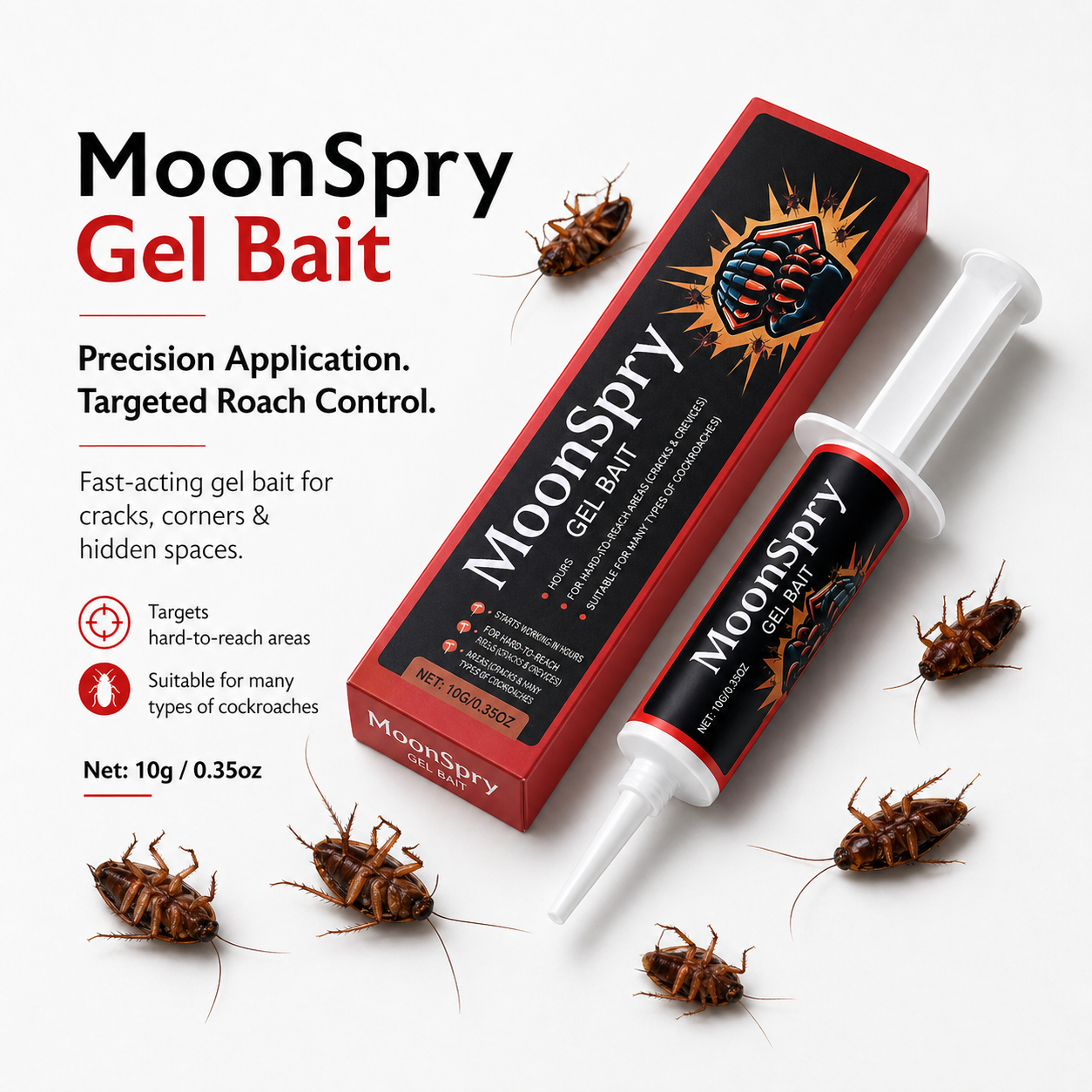 Moonspry Cockroach Bait Gel for Effective Cockroach Control in Living Rooms and Interior Spaces Special Bait Agent for Home Use cockroach control fly trap indoor powerful cockroach killer home removal