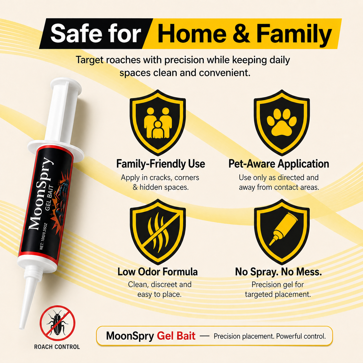 Moonspry Cockroach Bait Gel for Effective Cockroach Control in Living Rooms and Interior Spaces Special Bait Agent for Home Use cockroach control fly trap indoor powerful cockroach killer home removal