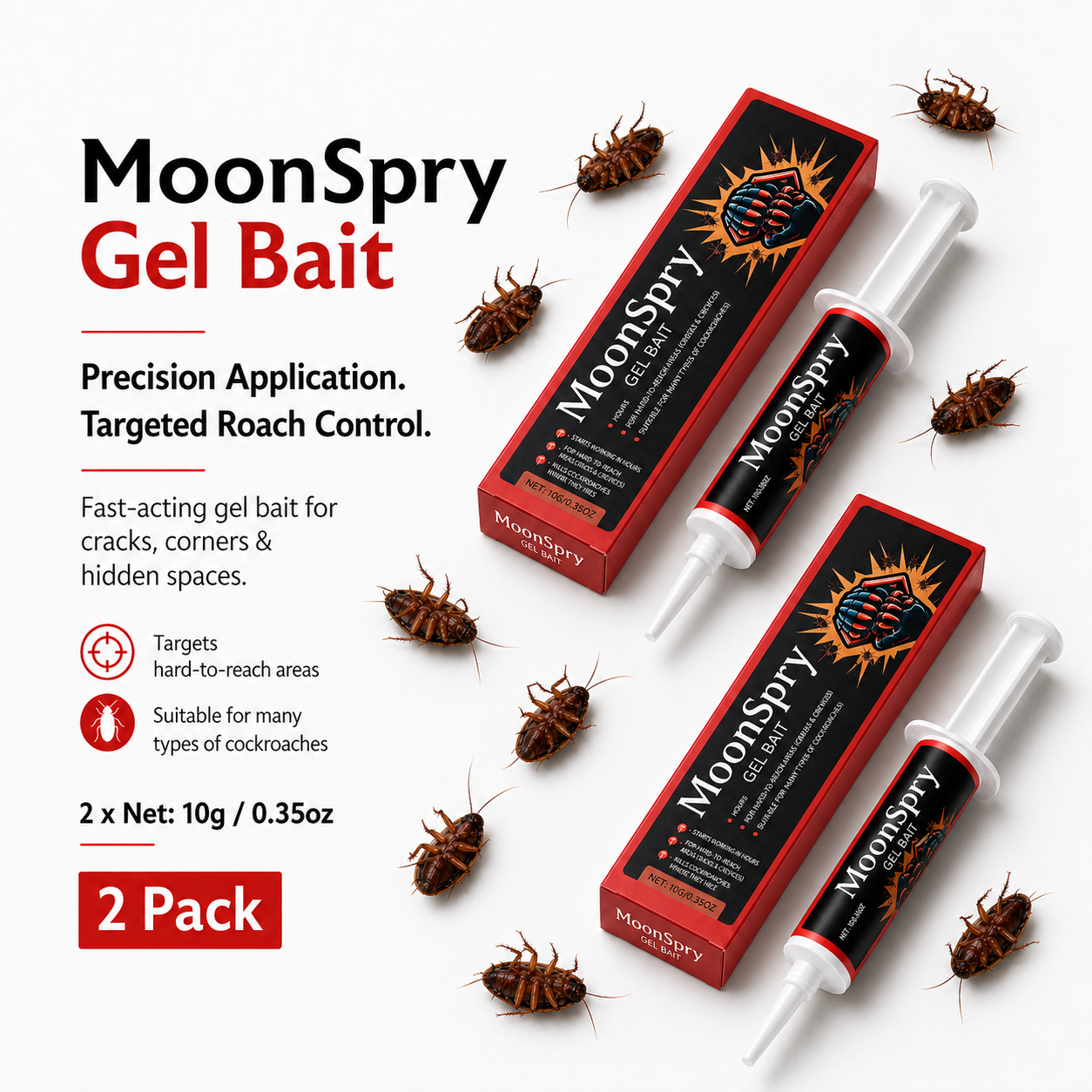 Moonspry Cockroach Bait Gel for Effective Cockroach Control in Living Rooms and Interior Spaces Special Bait Agent for Home Use cockroach control fly trap indoor powerful cockroach killer home removal