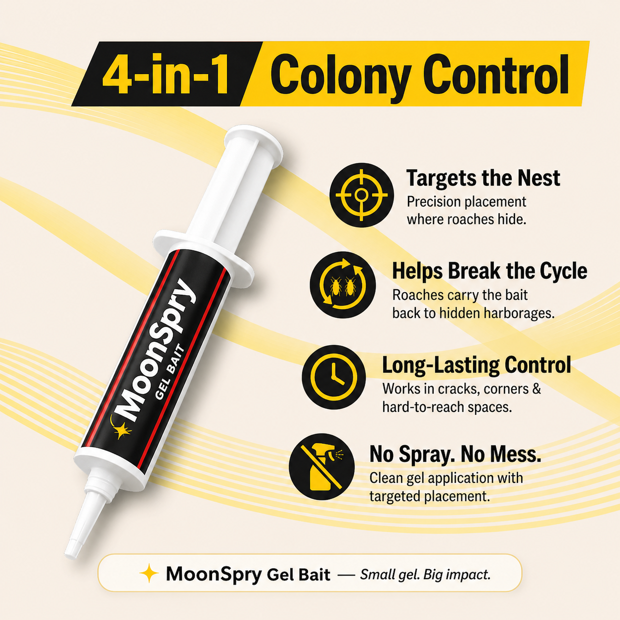Moonspry Cockroach Bait Gel for Effective Cockroach Control in Living Rooms and Interior Spaces Special Bait Agent for Home Use cockroach control fly trap indoor powerful cockroach killer home removal