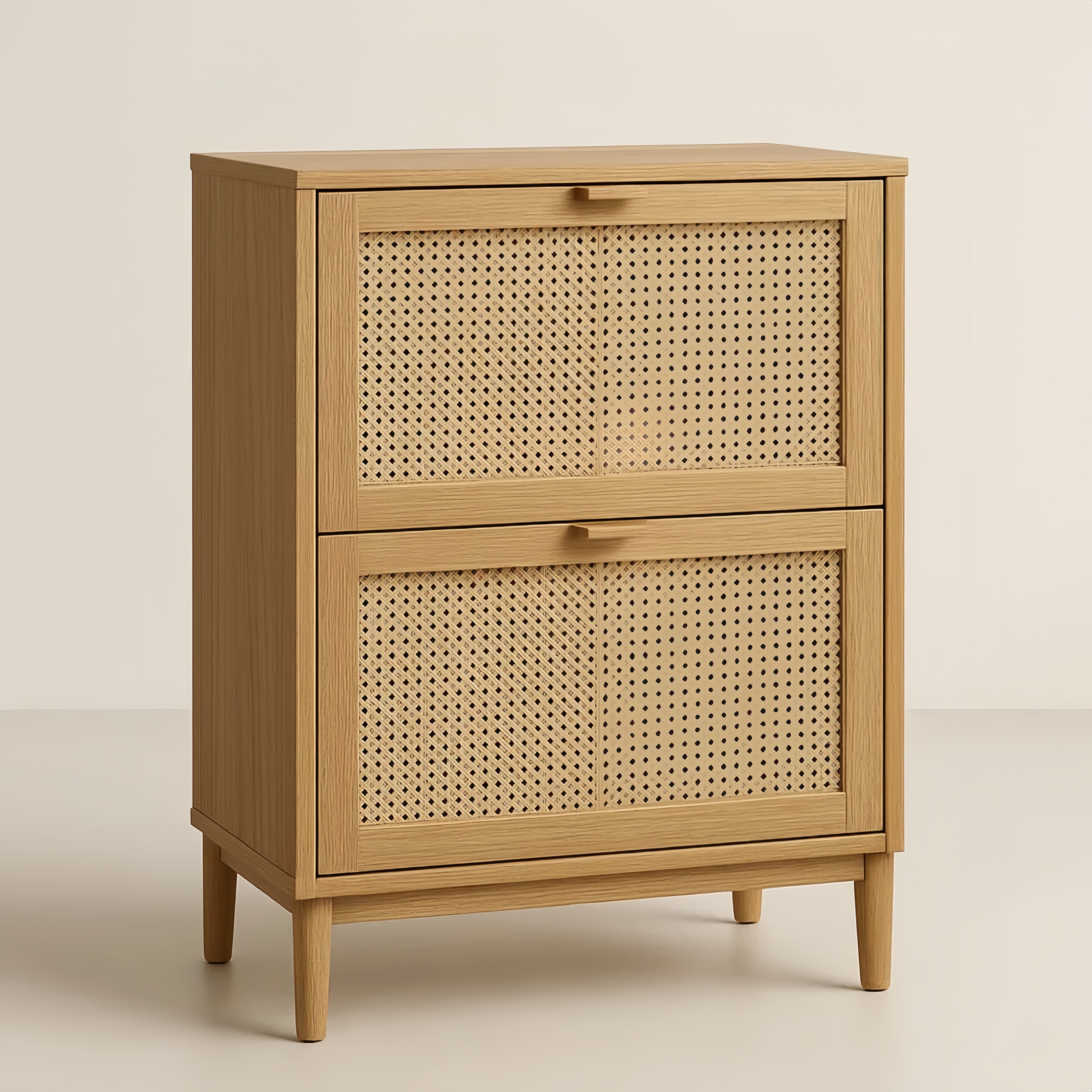 Scarpiera in legno e vimini colore naturale 80 × 40 × 90 cm