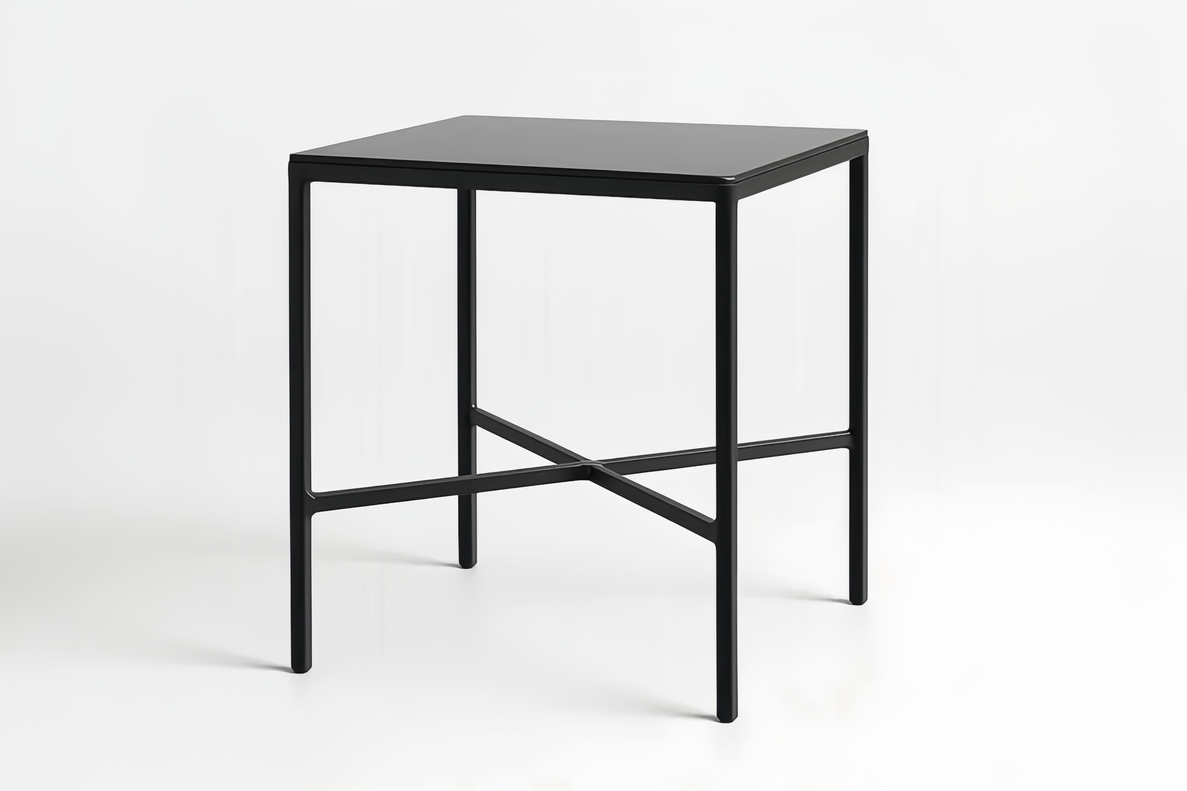Tavolino quadrato in metallo nero 45x45x50 cm