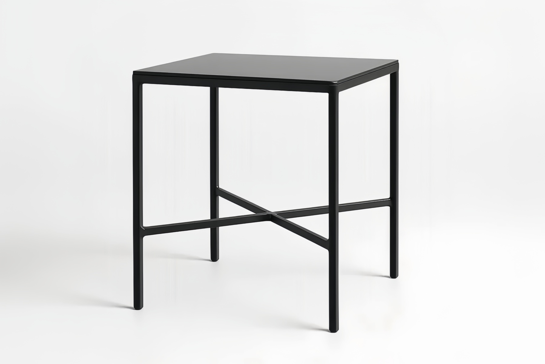 Tavolino quadrato in metallo nero 45x45x50 cm