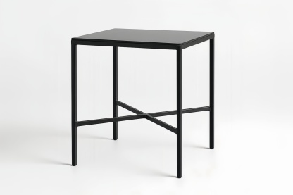 Tavolino quadrato in metallo nero 45x45x50 cm