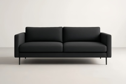 Divano 2 posti in tessuto poliestere nero 220x90x85 cm