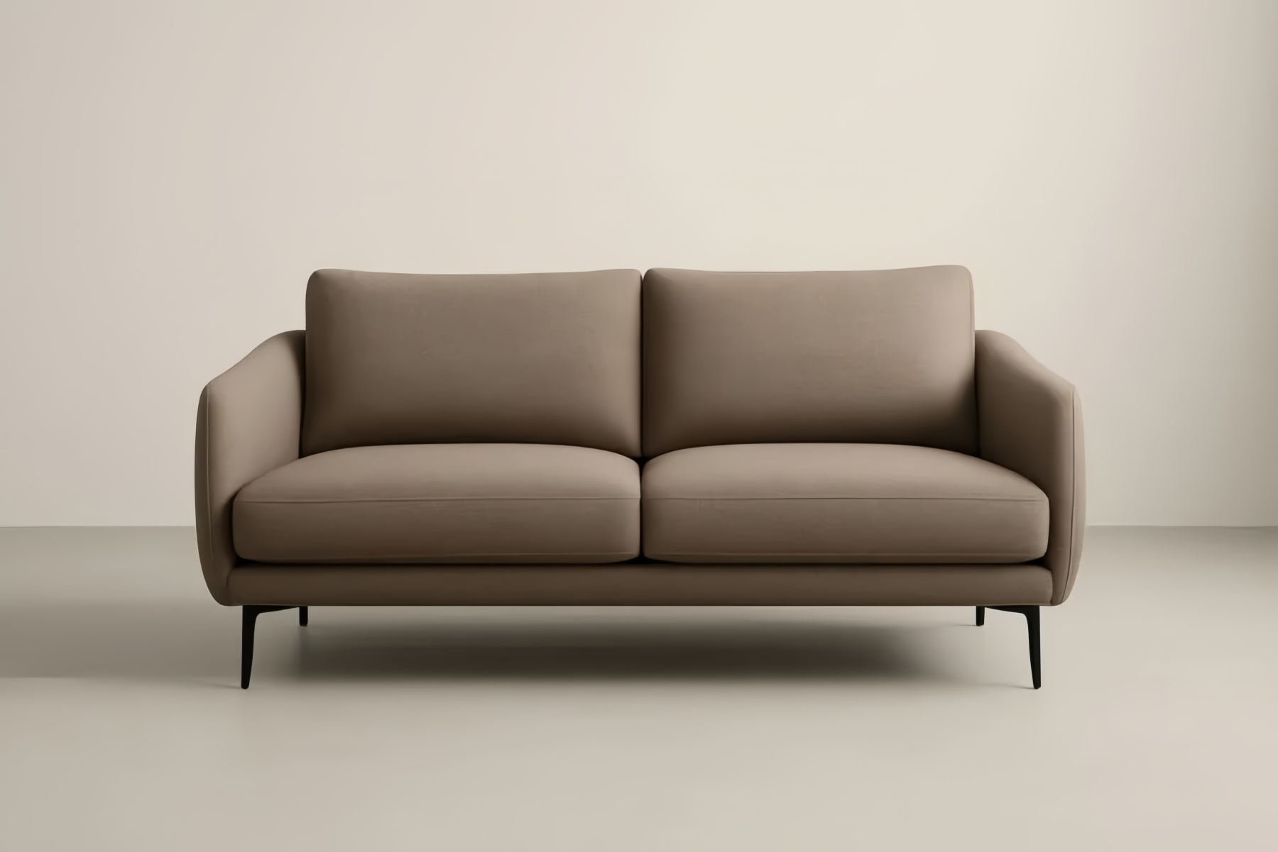 Divano in tessuto due posti Marrone struttura legno massello 180cm x 85cm x 75cm