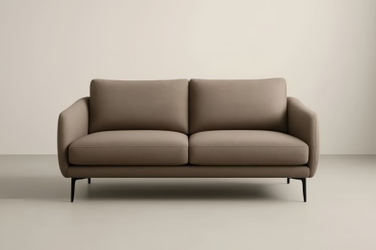 Divano in tessuto due posti Marrone struttura legno massello 180cm x 85cm x 75cm