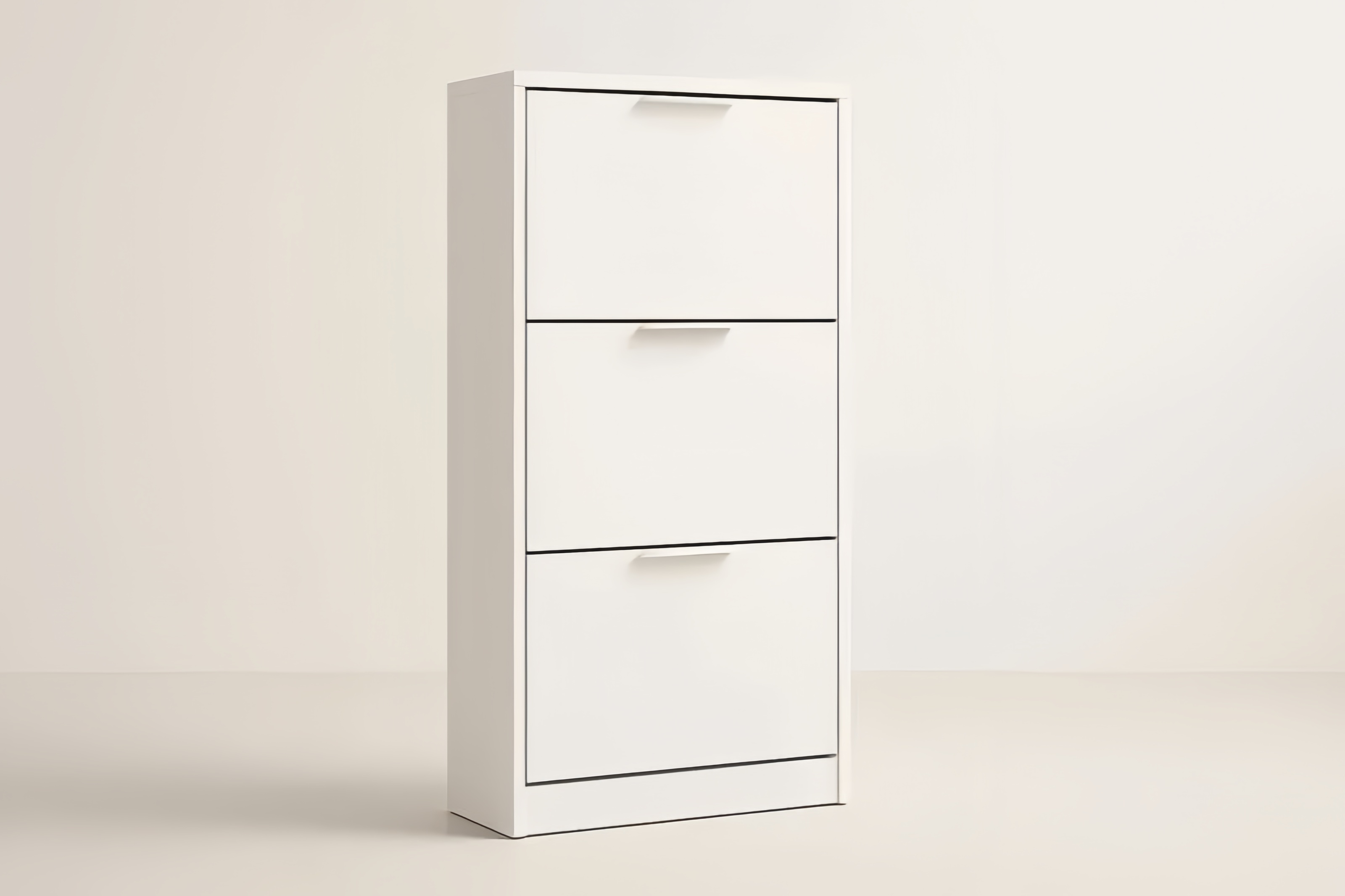 Scarpiera a 3 Ripiani in Legno MDF Bianco 120x60x30 cm(H×L×P)