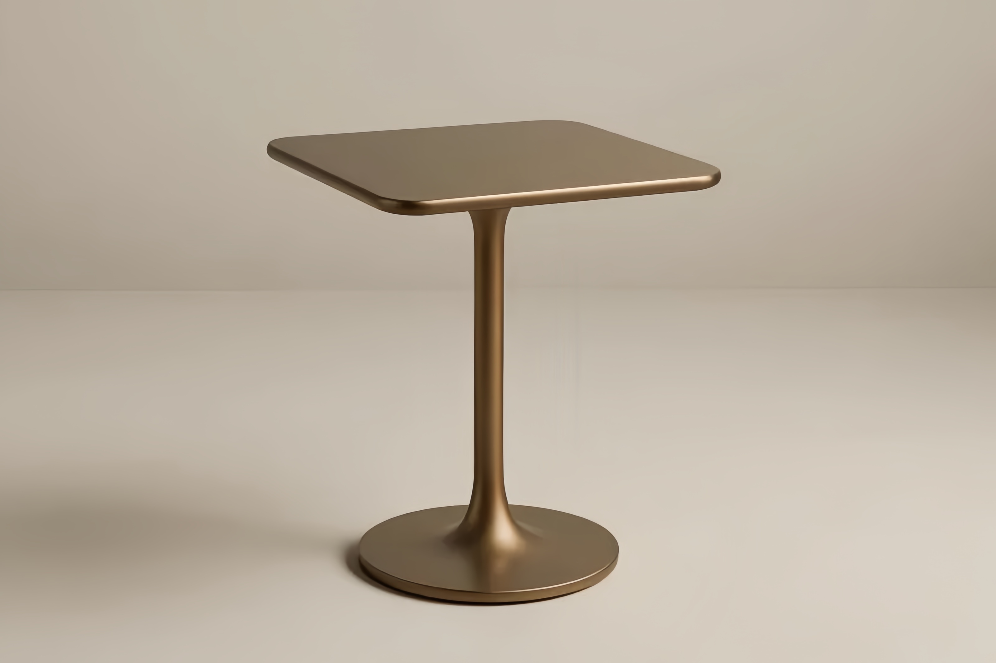 Tavolino Laterale in Metallo Bronzo 50x50x60 cm(Lu×L×H)