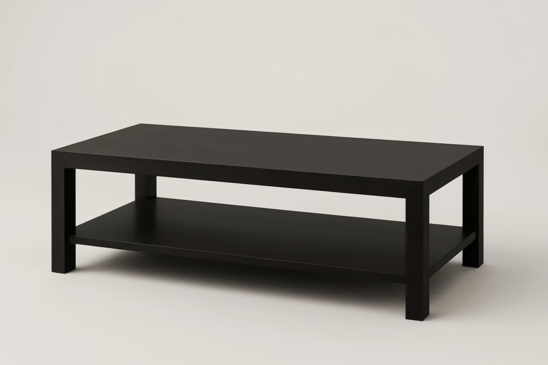 Tavolino da caffè in legno MDF nero con ripiano inferiore