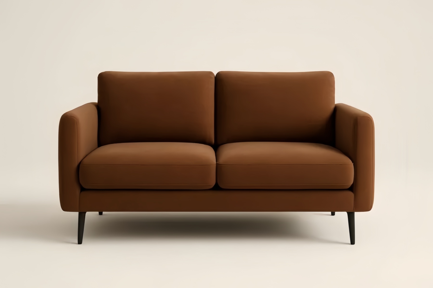 Divano Biposto in Tessuto Marrone
