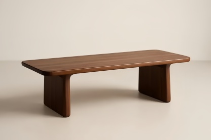 Tavolino da caffè in legno massello marrone