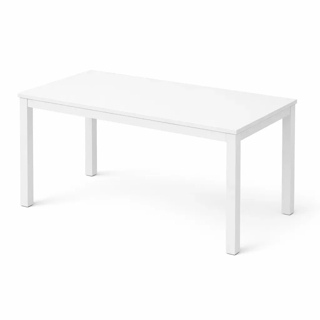 Table rectangulaire MDF et acier blanc-SOFINIO