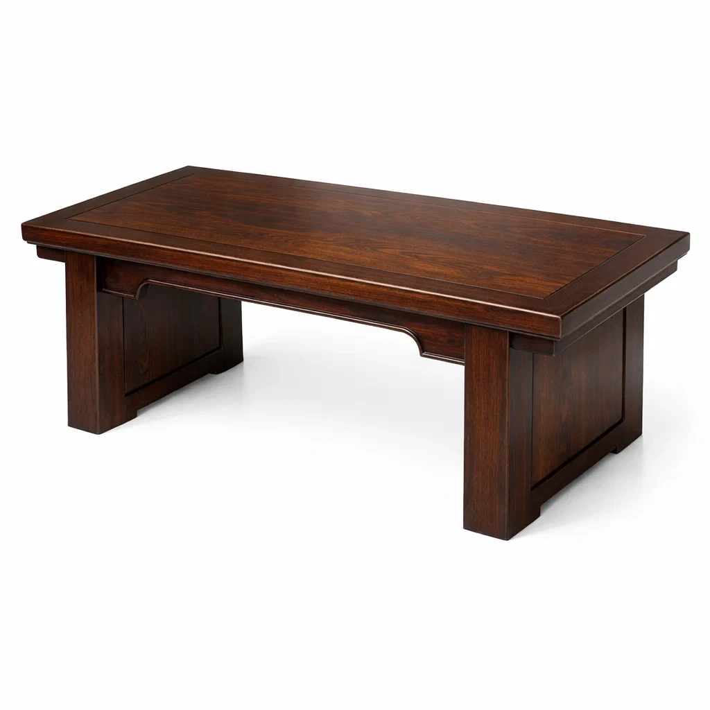 Table basse rectangulaire en bois brun-SOFINIO