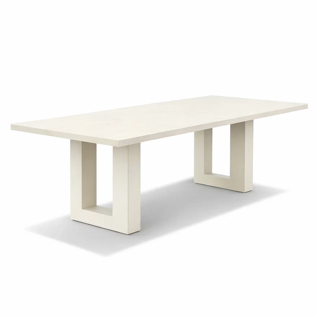 Table rectangulaire en bois MDF blanc-SOFINIO