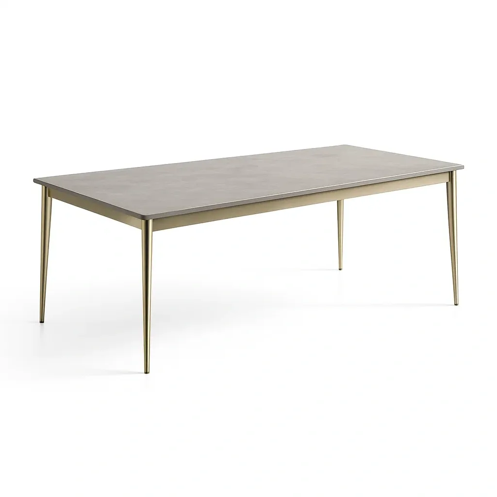Table en métal et MDF 180x90x75 cm gris-SOFINIO