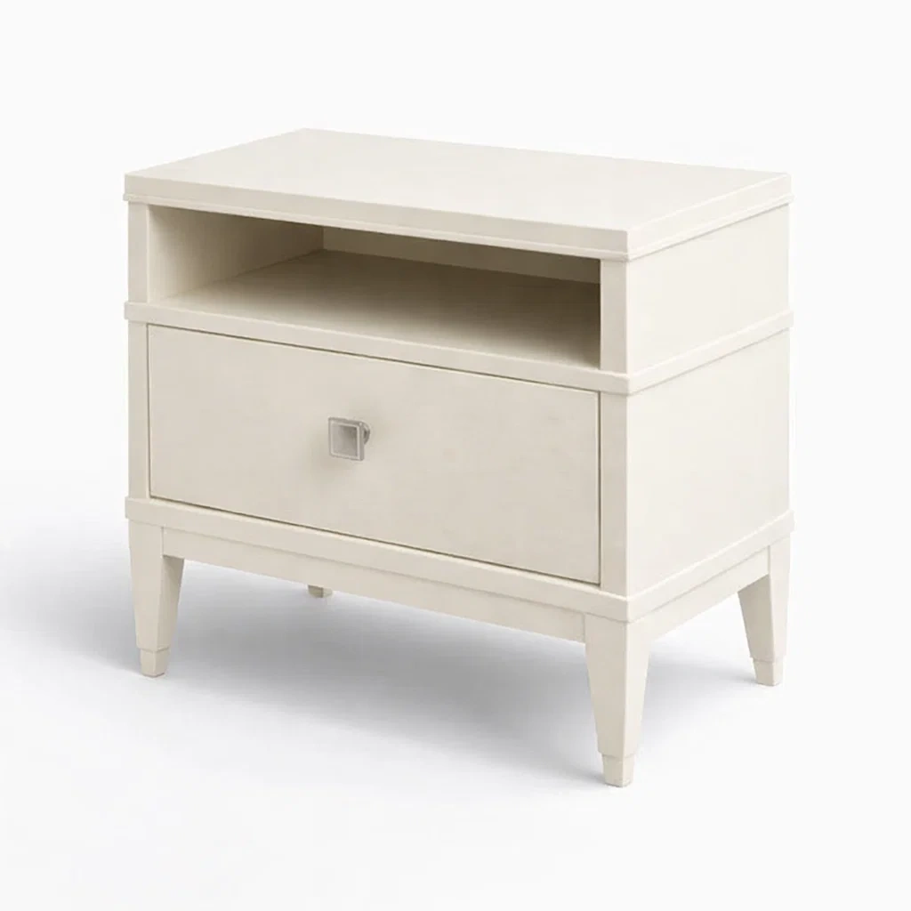 Table de chevet en bois composite avec tiroir et étagère-SOFINIO