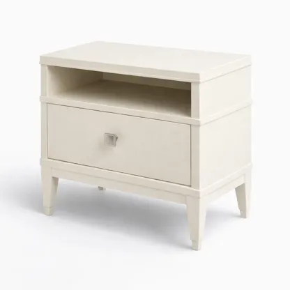 Table de chevet en bois composite avec tiroir et étagère-SOFINIO