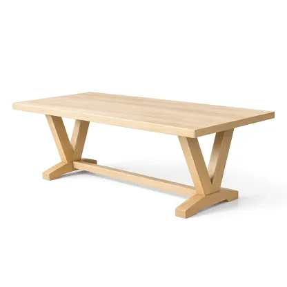 Table rectangulaire en chêne massif 200x100x75 cm-SOFINIO